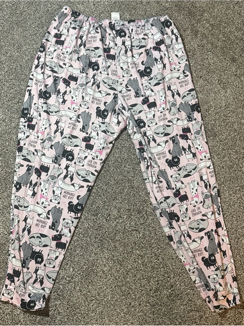 Secret Treasures Dog Print Mornings Are Ruff Longe Pajama Pants Pink XL (16-18)